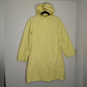 ‘S MaxMara Hooded Yellow Trench Rain Jacket Coat Women's Size 8